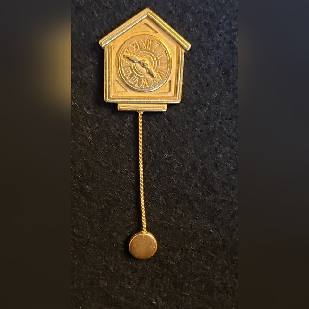 Vintage Tick Tok Brooch or Lapel Pin